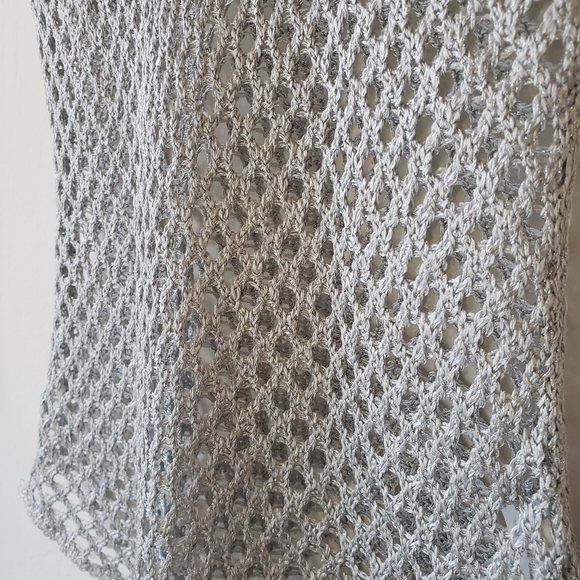 Vintage Silver Crochet Knit Tank by Knitline - Picture 3 of 7